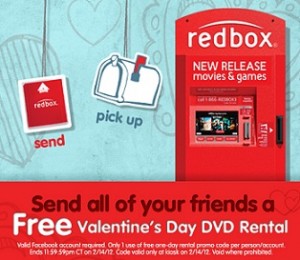 REDBOX: Send your Friends a FREE Valentine's DVD Rental